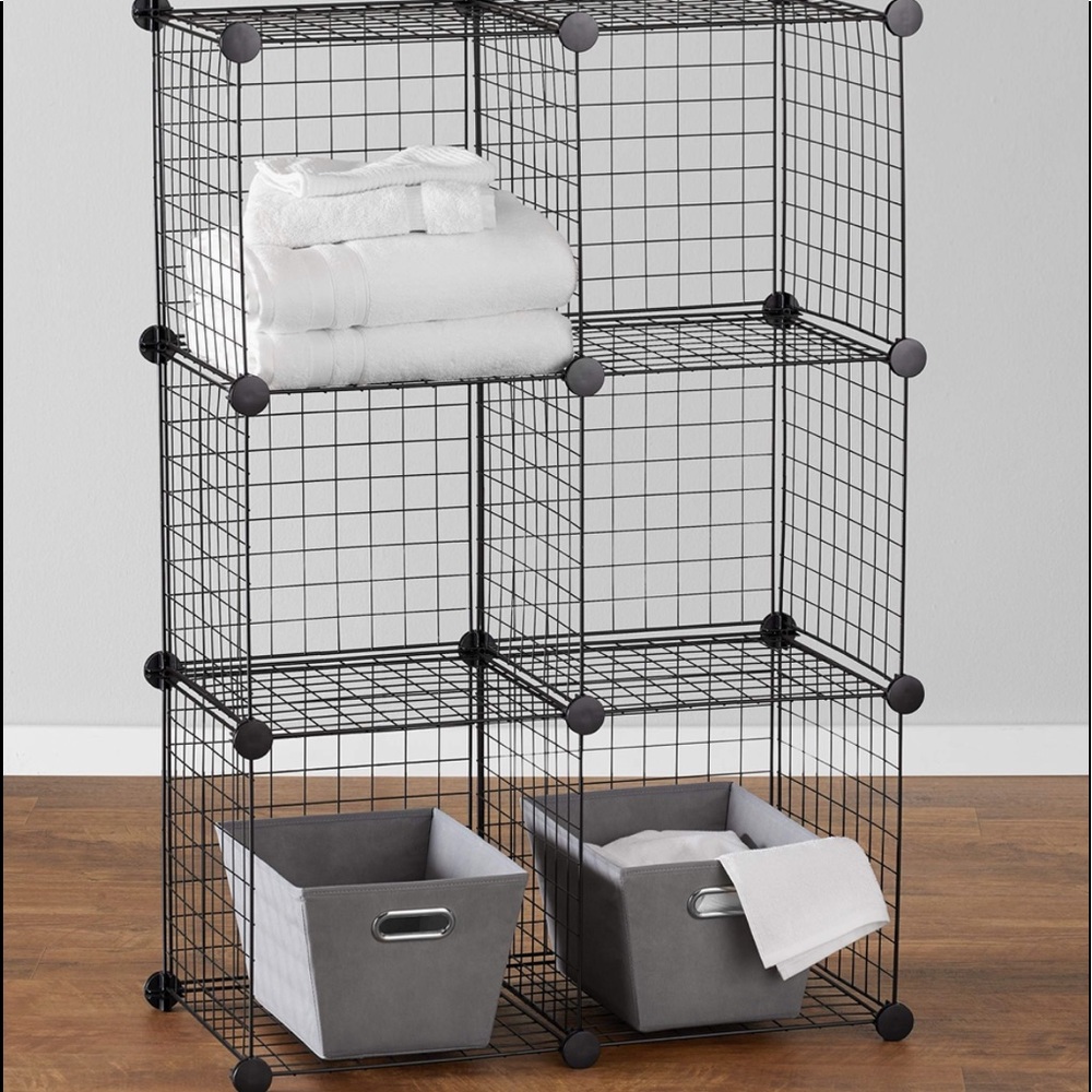 Cube Grid Wire Storage shelves (6 cubes)